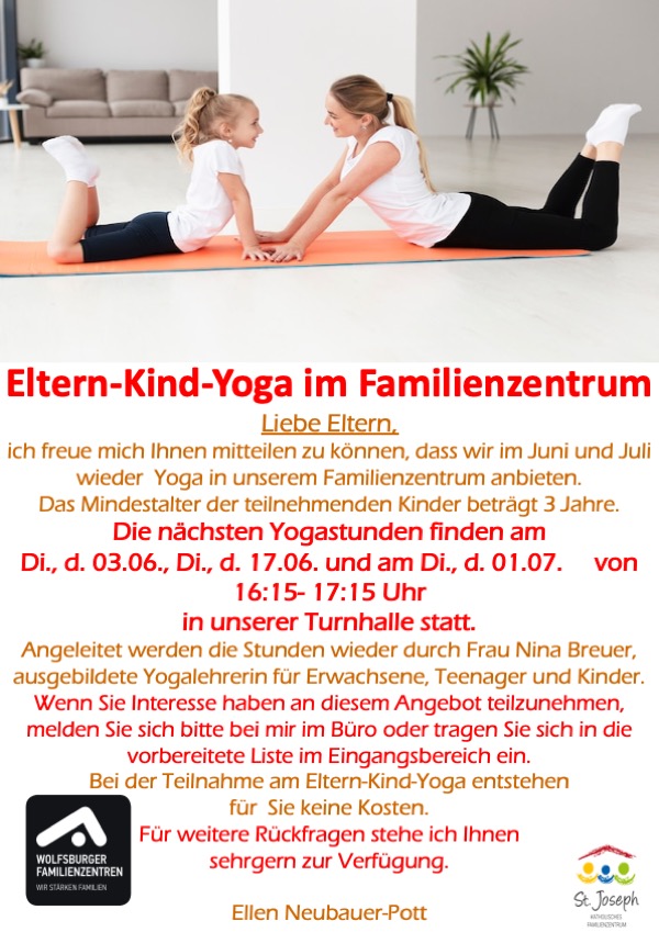 Eltern Kind Yoga Juni und Juli 2025